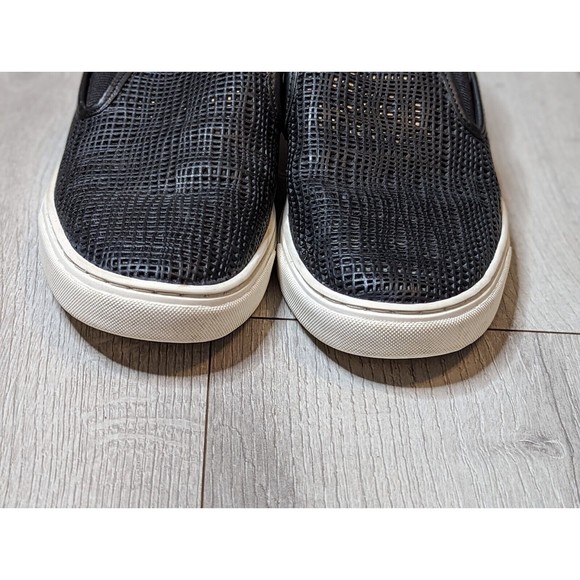 Vince Camuto Becker Black Leather Open Weave Slip On Loafer Sneaker sz 8.5 - Picture 2 of 10